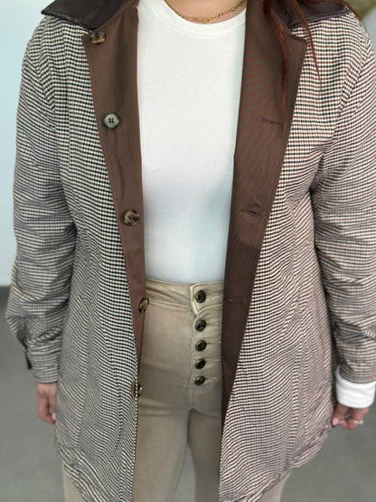 Chaqueta Reversible Londres marrón chocolate