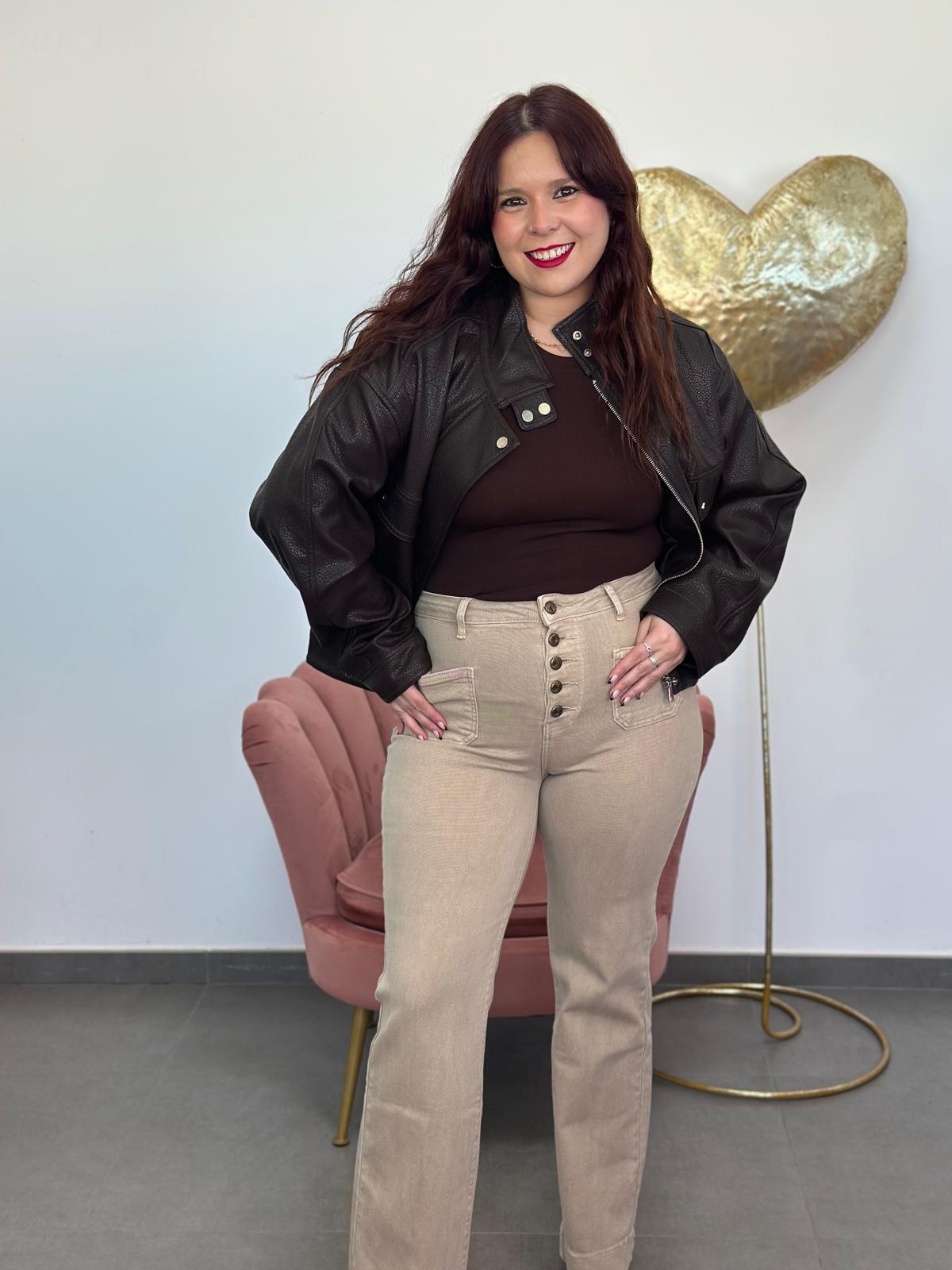 Vaquero botones beige