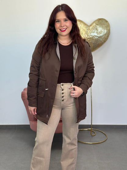 Chaqueta Reversible Londres marrón chocolate