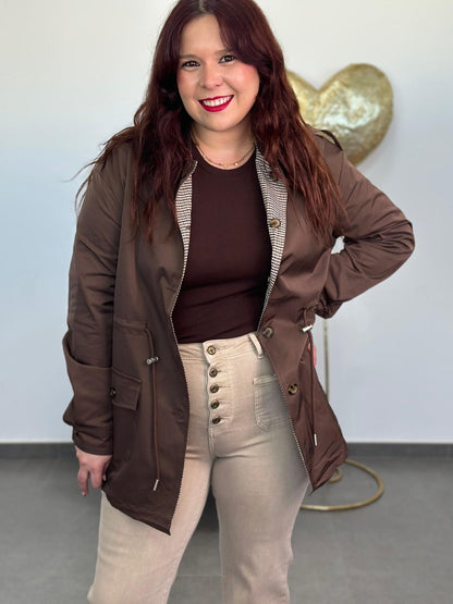 Chaqueta Reversible Londres marrón chocolate