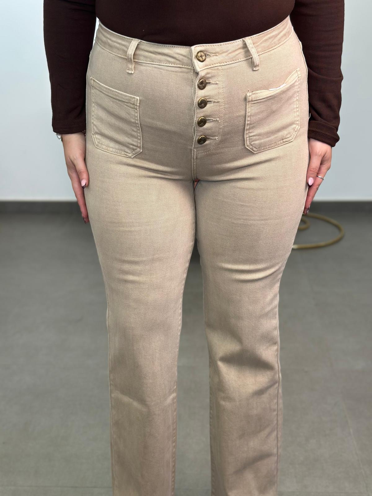 Vaquero botones beige
