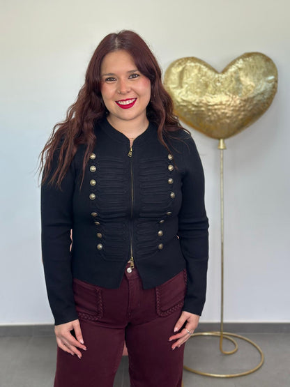 Chaqueta punto Militar negra