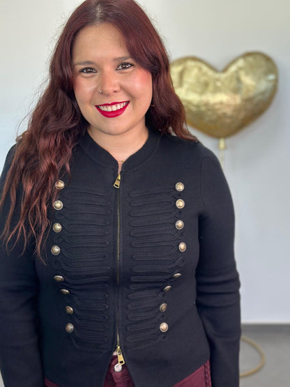 Chaqueta punto Militar negra