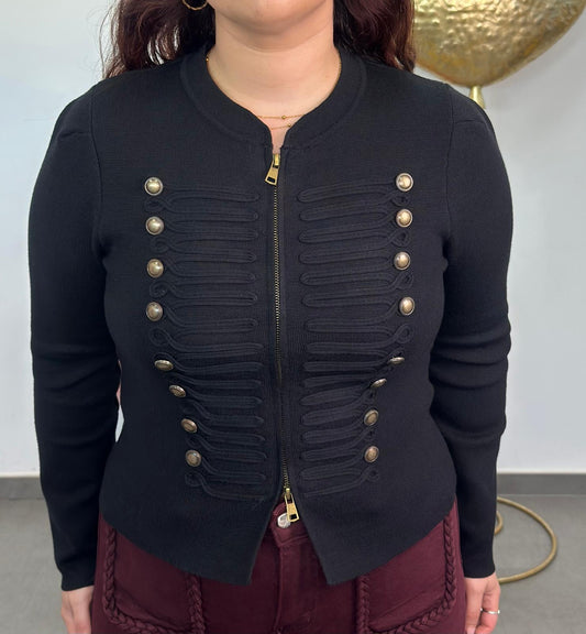 Chaqueta punto Militar negra