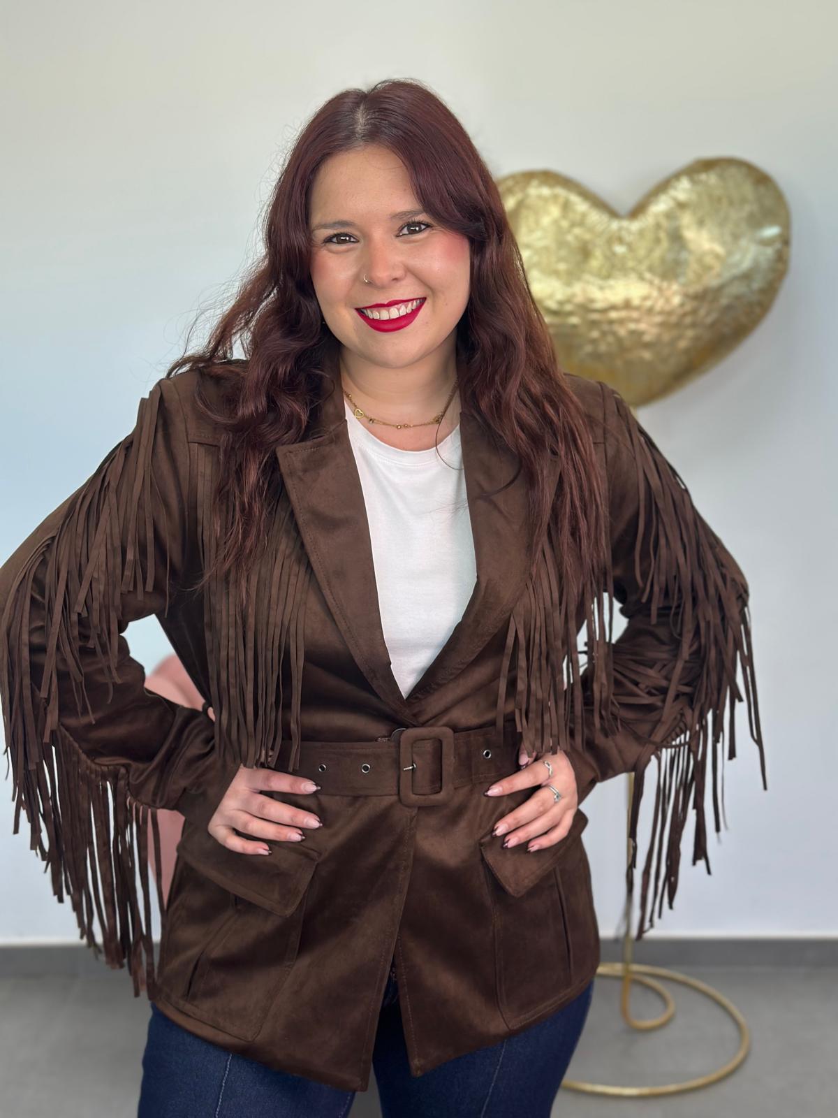 Chaqueta Flecos efecto antelina