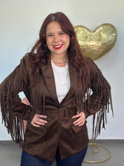 Chaqueta Flecos efecto antelina