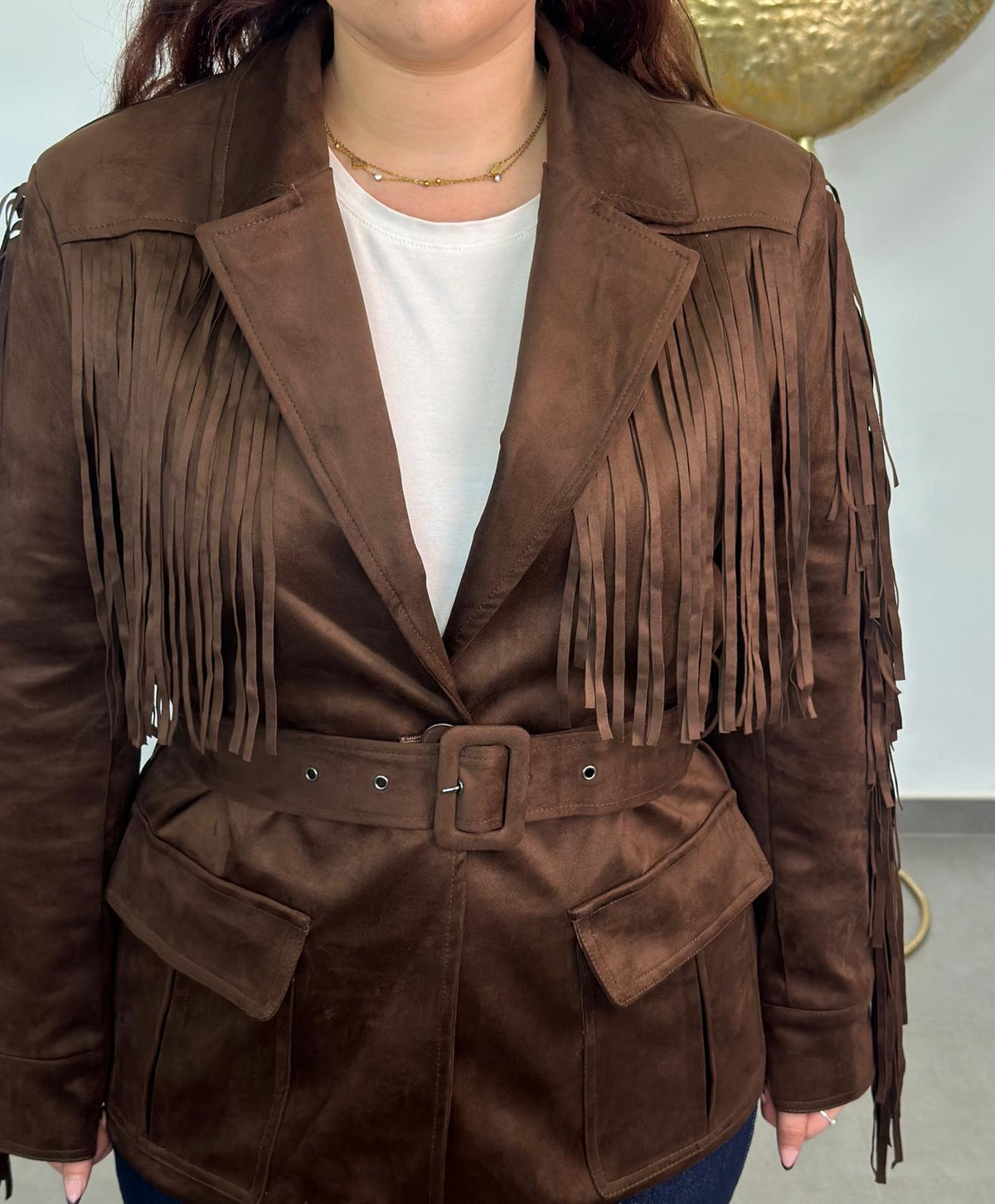 Chaqueta Flecos efecto antelina