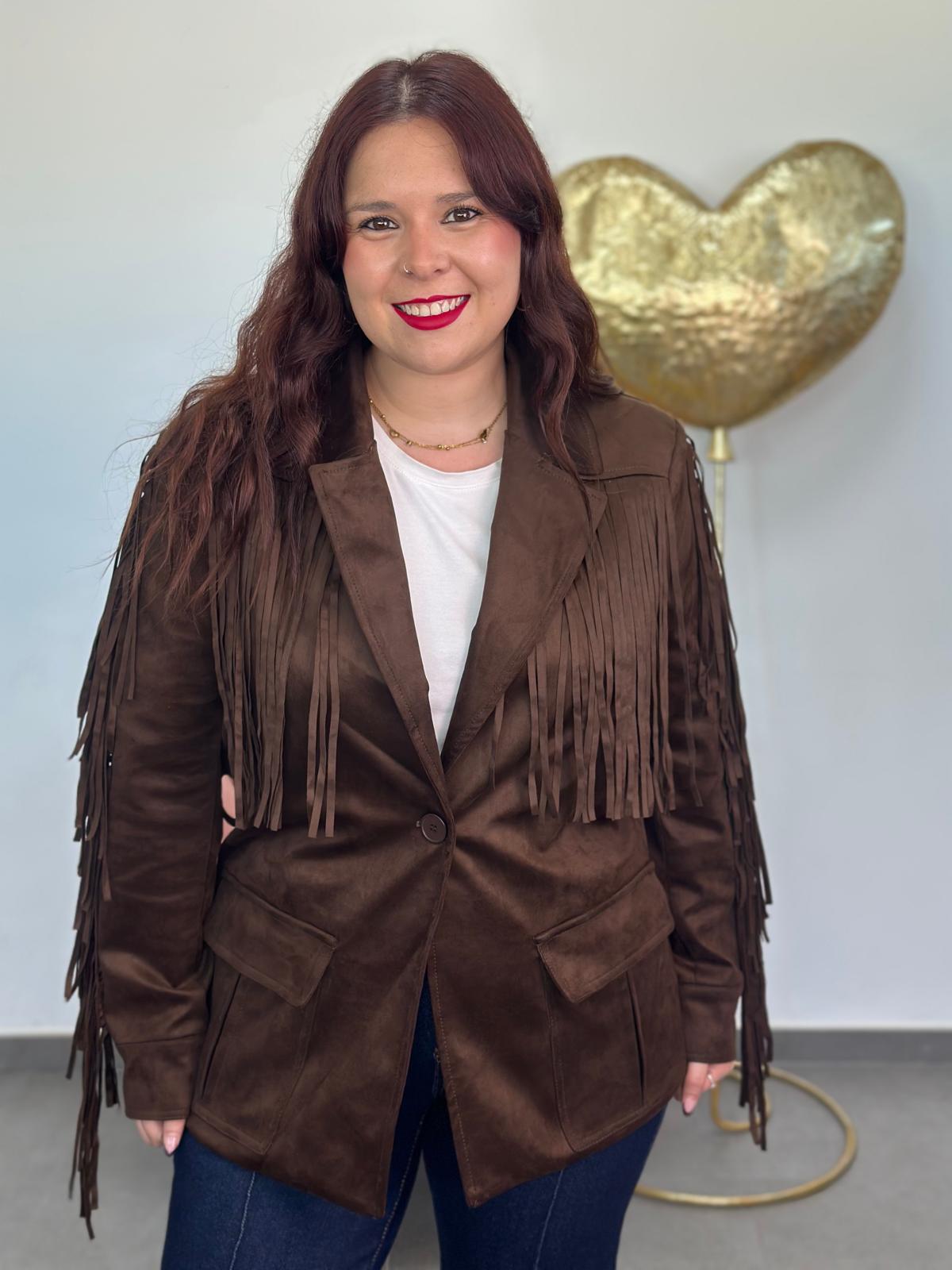 Chaqueta Flecos efecto antelina