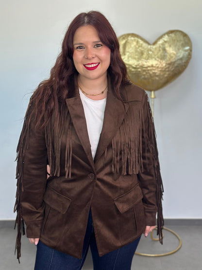Chaqueta Flecos efecto antelina