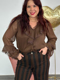 Blusa Odisea marrón chocolate